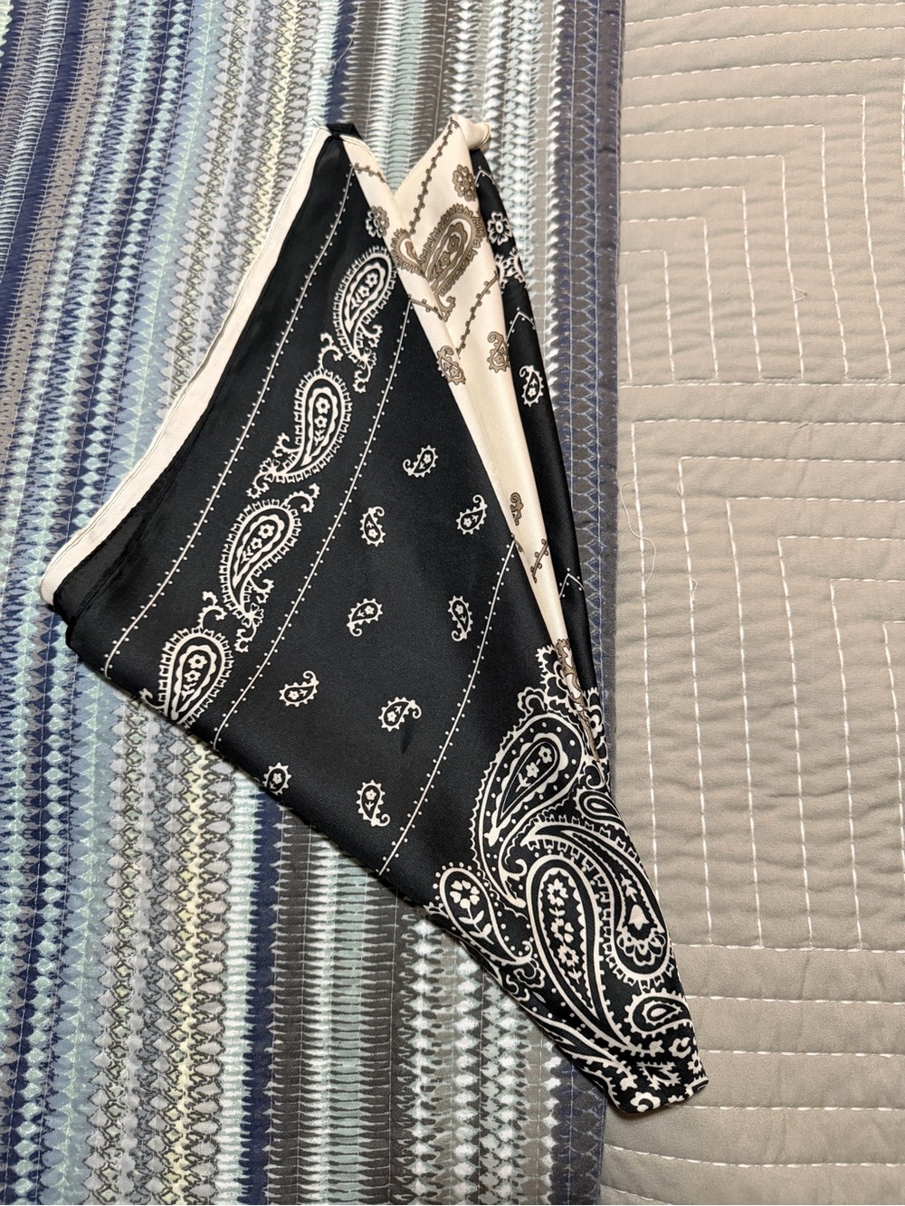 Black & White Paisley Pocket Square/Bandana